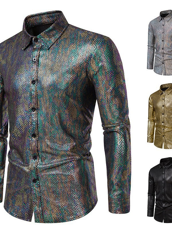 Herren elegantes Hemd mit schimmerndem Obermaterial und modernem Schnitt Drune
