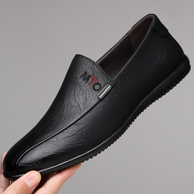 Herren Eleganter Lederoptik-Slipper mit flexibler Noppen-Gummisohle Drune