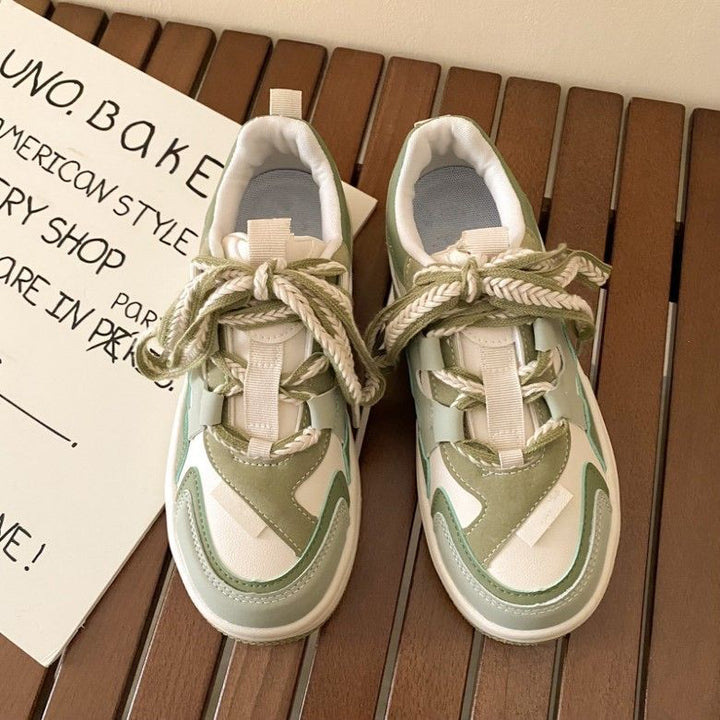 Damen Sportliche Plateau Sneakers mit einzigartigem Design und atmungsaktiver Oberflächenstruktur Drune