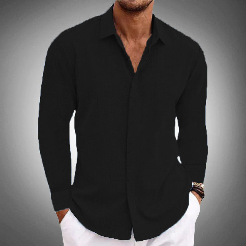 Herren Langarmhemd mit feiner Textur und elegantem Schnitt Drune