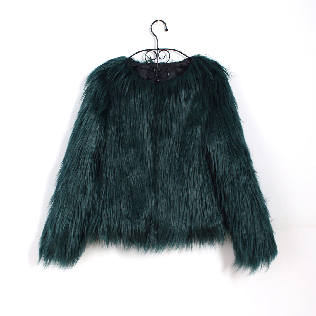 Damen Flauschige Kunstpelzjacke mit lässigem Schnitt Drune