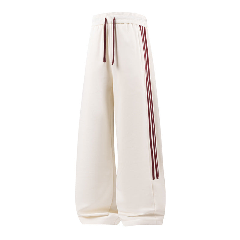 Damen Weite High-Waist Jogginghose mit markanten Seitenstreifen & Kordelzug Drune