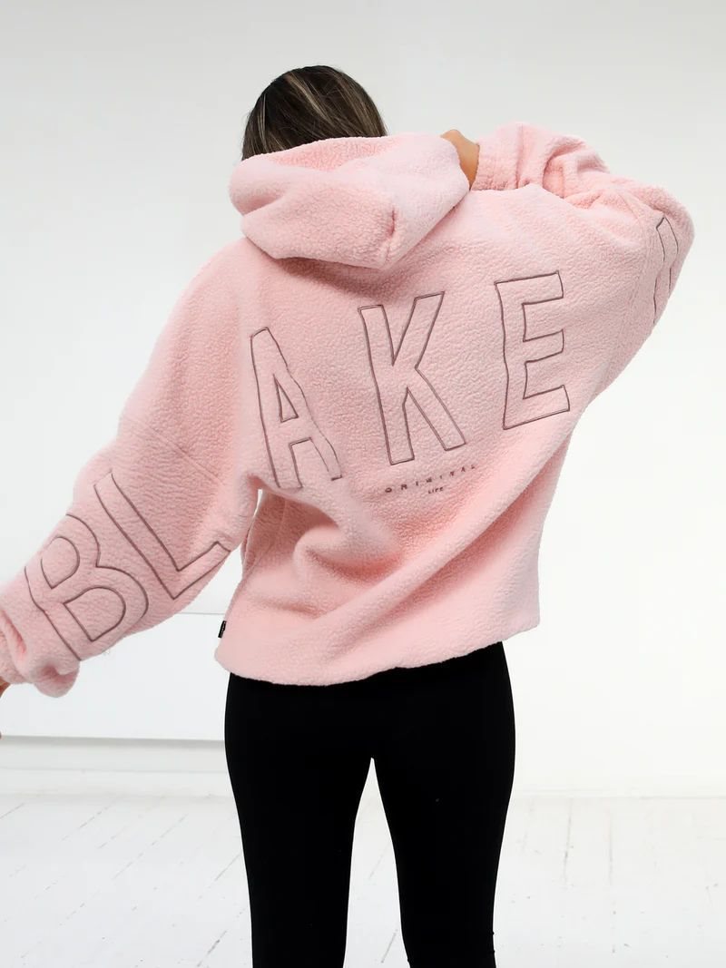 Damen Oversize Teddy-Fleece-Hoodie mit Logostickerei Drune