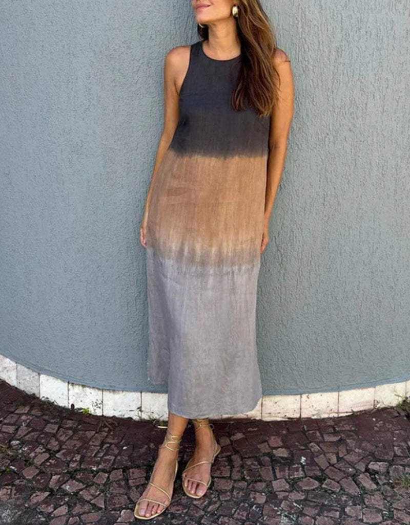 Damen Maxikleid mit elegantem Farbverlauf und großzügigem Schnitt Drune
