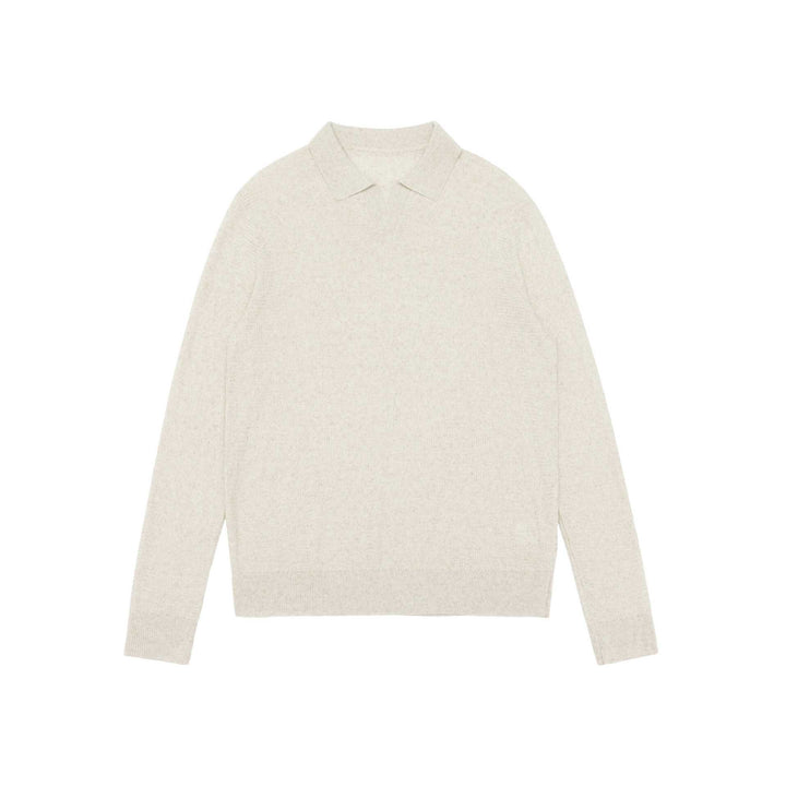 Unisex Feinstrick-Polo-Pullover mit Troyerkragen und geripptem Saum Drune