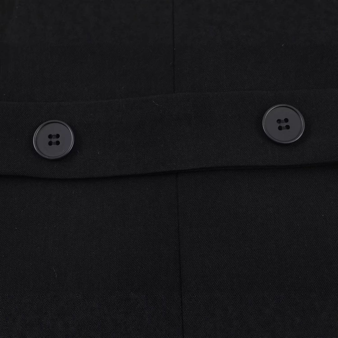 Damen Doppelreihiger Longblazer mit verlängertem Saum und Rückenschlitz Drune