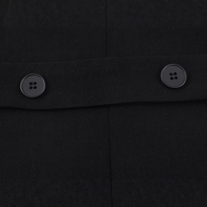 Damen Doppelreihiger Longblazer mit verlängertem Saum und Rückenschlitz Drune