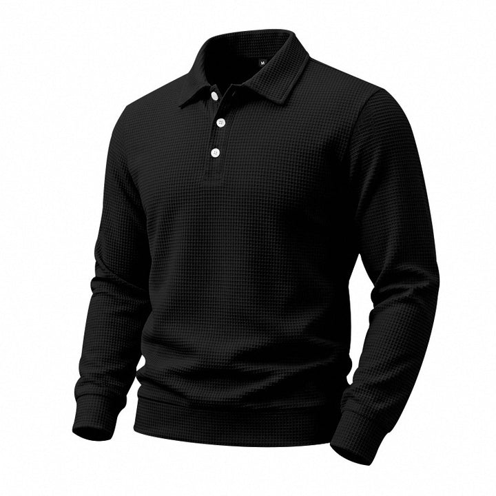 Herren Langarm-Polo aus Waffelpiqué mit Stretchkomfort Drune