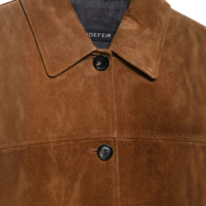 Damen Suedejacke im modernen Schnitt mit großen Taschen Drune