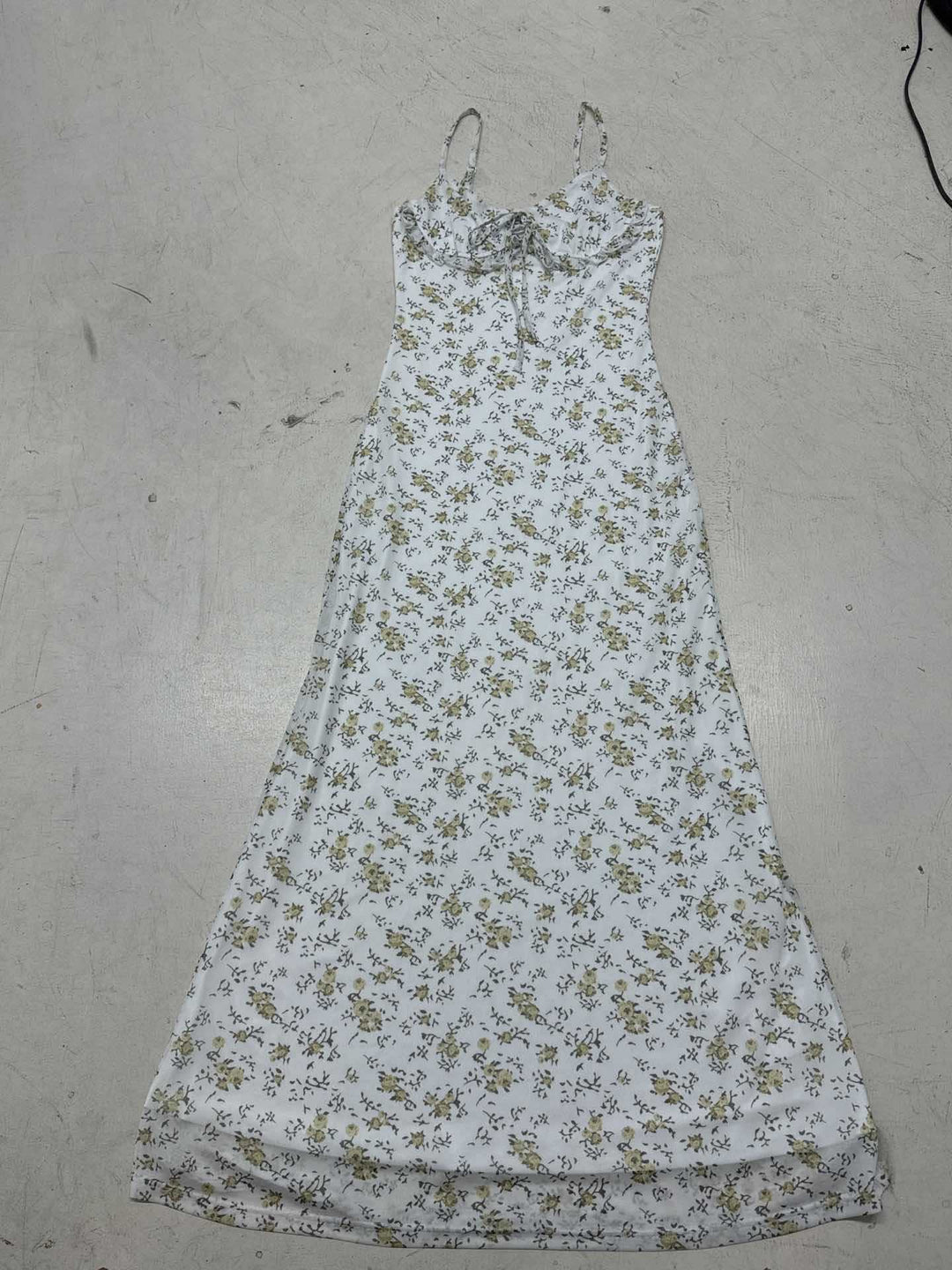 Damen Exquisites Trägerkleid mit floralem Muster und bindbarem Dekolleté Drune