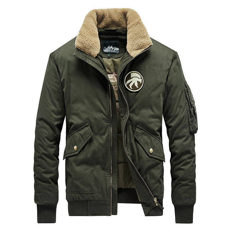 Herren Modische Winterjacke mit Teddy-Innenfutter Drune