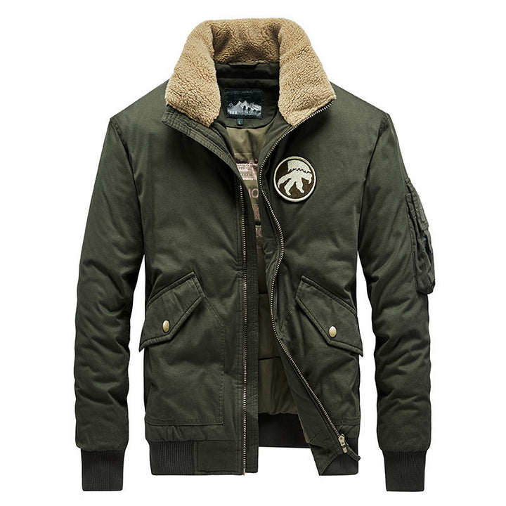 Herren Modische Winterjacke mit Teddy-Innenfutter Drune