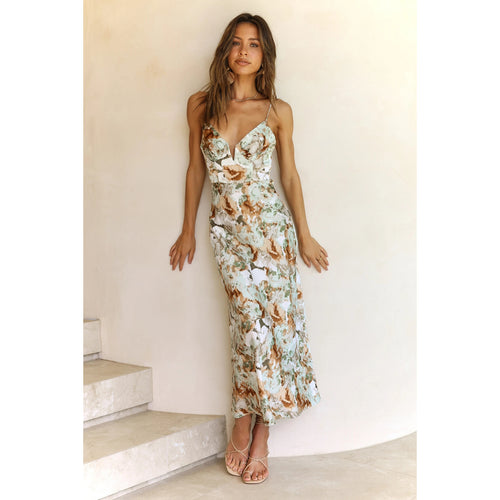 Damen Maxikleid mit elegantem floralem Design Drune