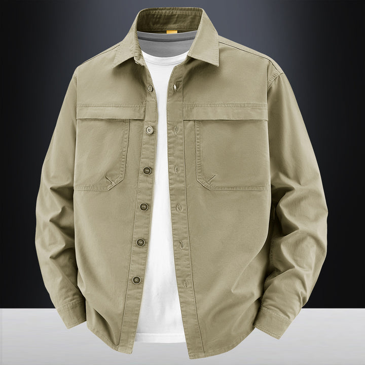 Herren klassische Langarm-Hemdjacke Drune