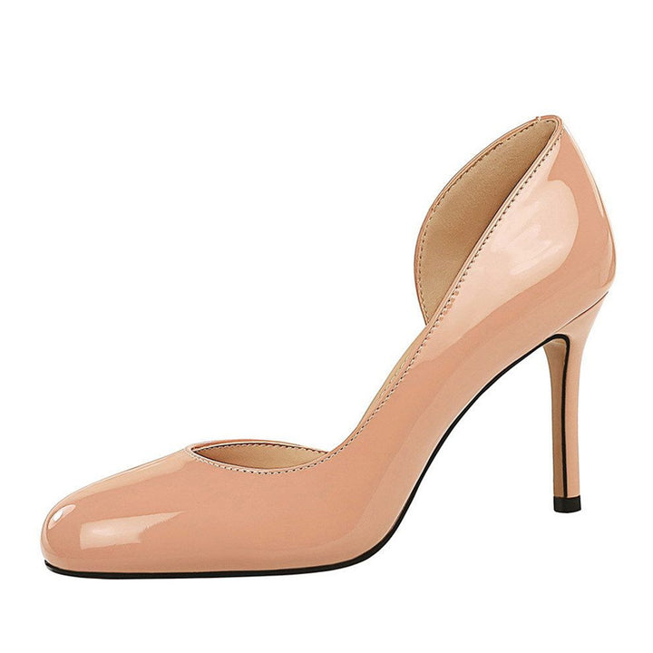 Damen Elegante Lack‑Pumps mit geschwungener Fersenlinie und mittelhohem Stiletto‑Absatz Drune