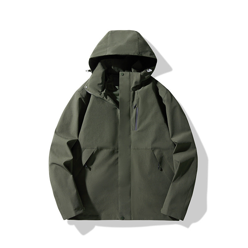 Herren Technische wasserdichte Kapuzen-Shelljacke im minimalistischen Urban-Look Drune