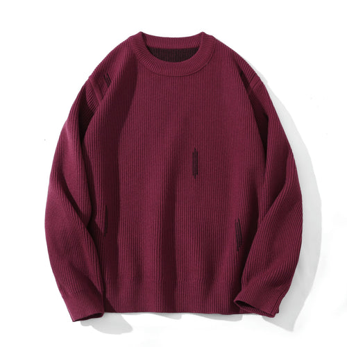 Damen Komfortabler Rippstrick-Pullover in Oversize-Silhouette mit Rundhals und dezentem Destroyed-Look Drune
