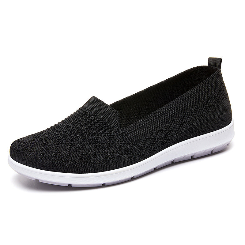 Damen nan nahtloser Strick-Slipper mit elastischem Einstieg und dämpfender EVA-Laufsohle Drune