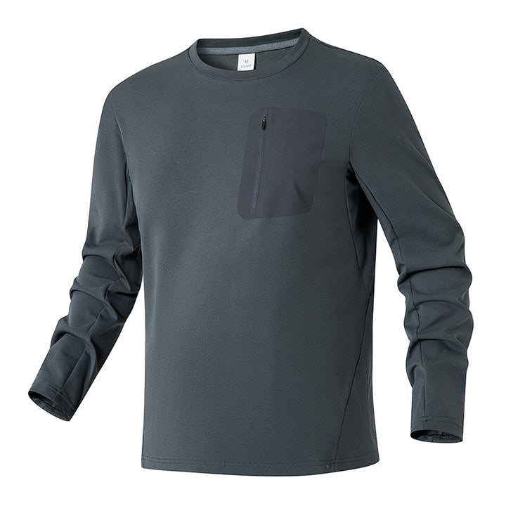 Unisex Oversize Langarm‑Sweatshirt mit Brustreißverschlusstasche und Rundhalsausschnitt Drune