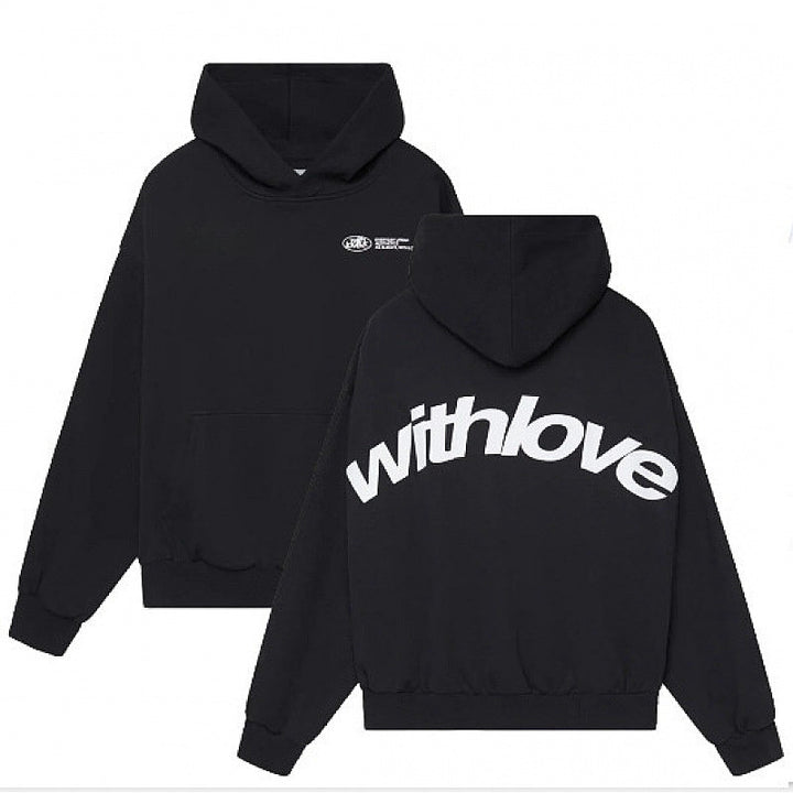 Unisex nan oversized Kapuzenpullover mit großflächigem Rückenprint, Kängurutasche und gerippten Bündchen Drune