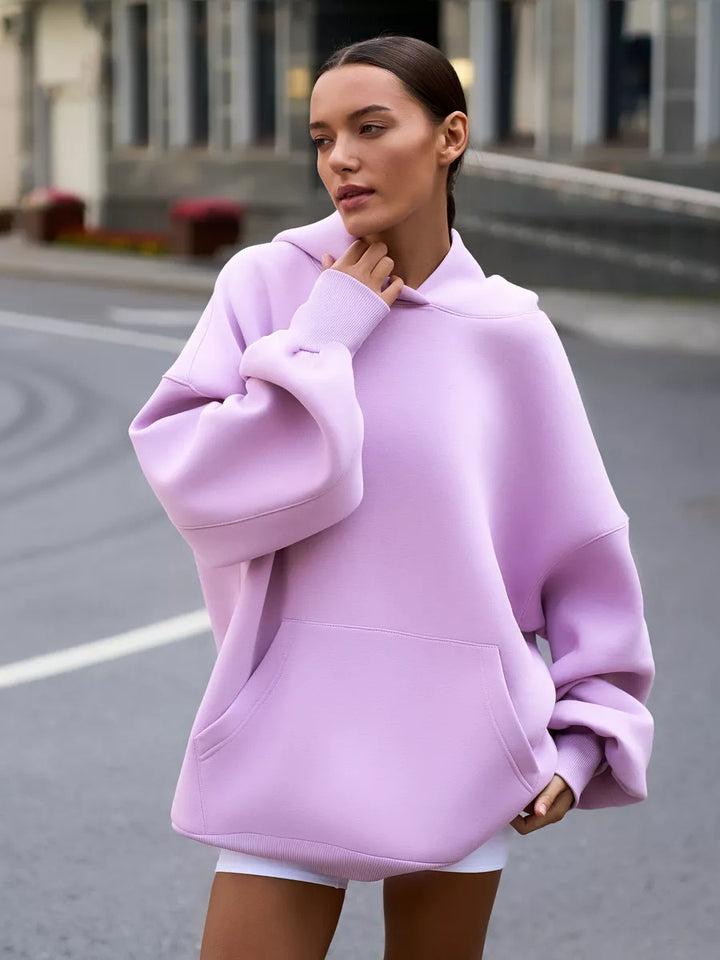 Damen Oversized Kapuzenpullover mit extra weitem Schnitt und Kängurutasche Drune