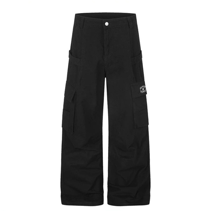 Damen Cargo-Hose mit hohem Bund, Multifunktions-Taschen und weitem Culotte-Schnitt Drune