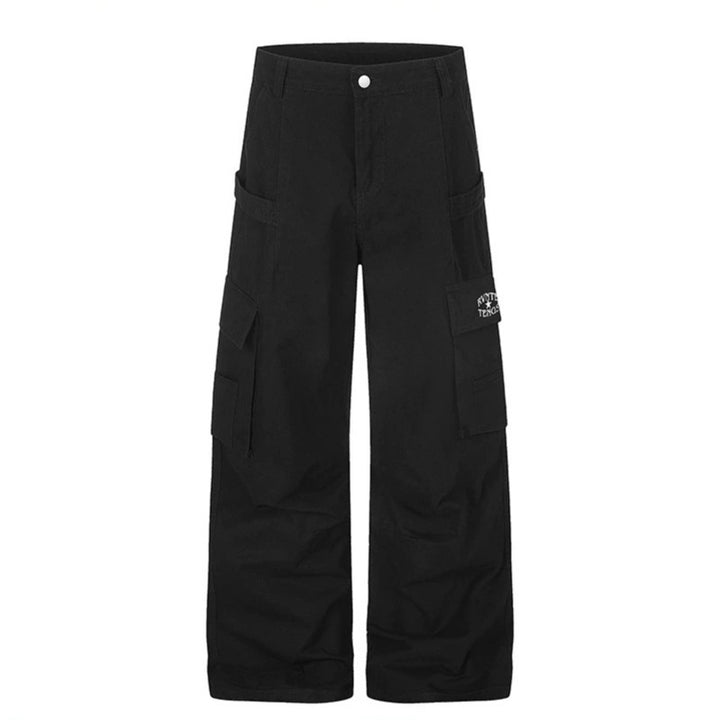 Damen Cargo-Hose mit hohem Bund, Multifunktions-Taschen und weitem Culotte-Schnitt Drune