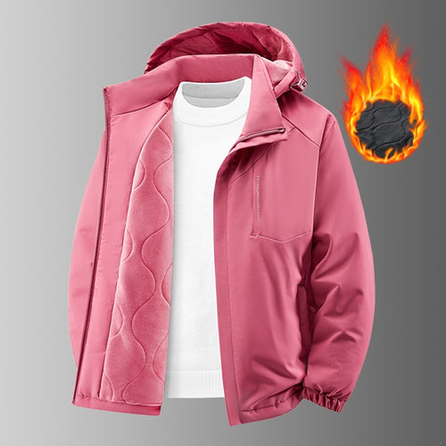 Herren Thermo-Outdoorjacke mit gesteppter Fleece-Innenlage, wind- und wasserabweisender Hülle & Kapuze Drune