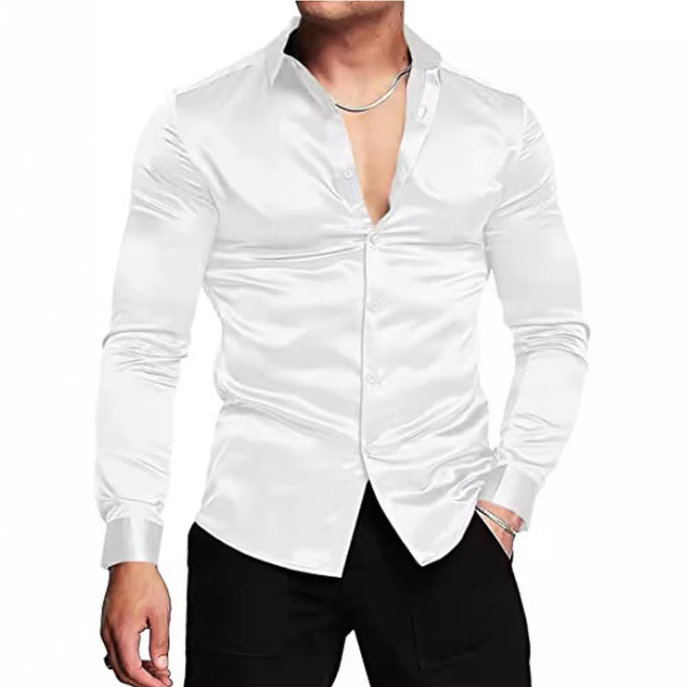 Herren Elegantes Hemd mit luxuriösem Satin-Finish und modernem Schnitt Drune