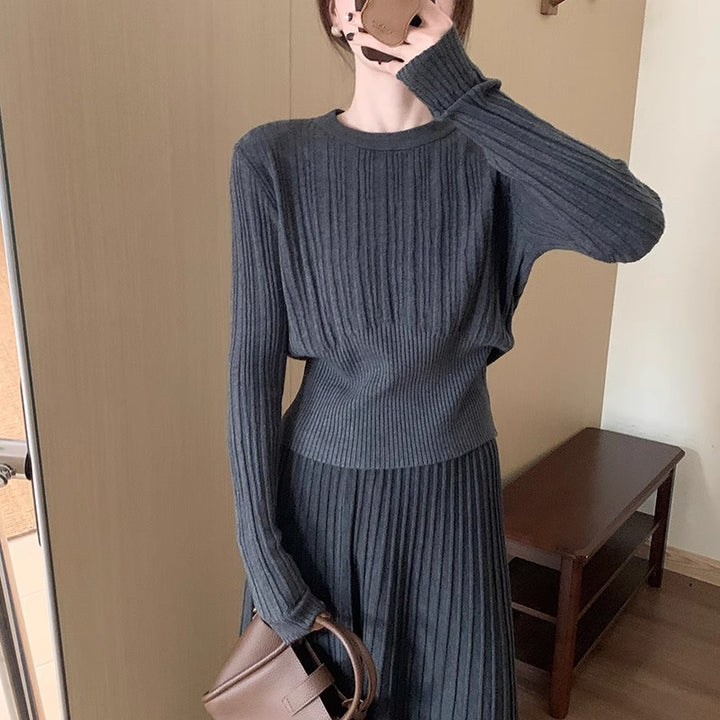 Damen Strickpullover mit eleganter Rippstruktur und taillierter Silhouette Drune