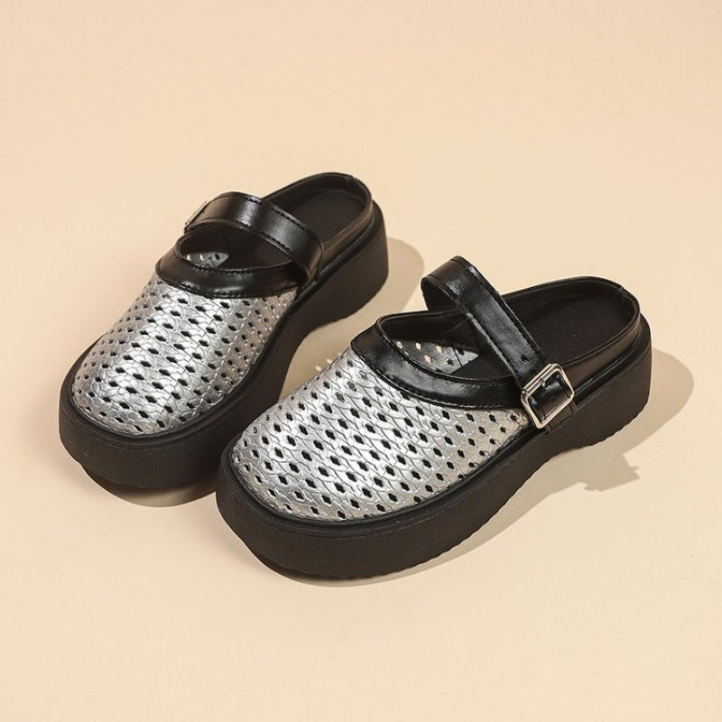 Damen Atmungsaktive Clogs mit verstellbarem Riemen Drune