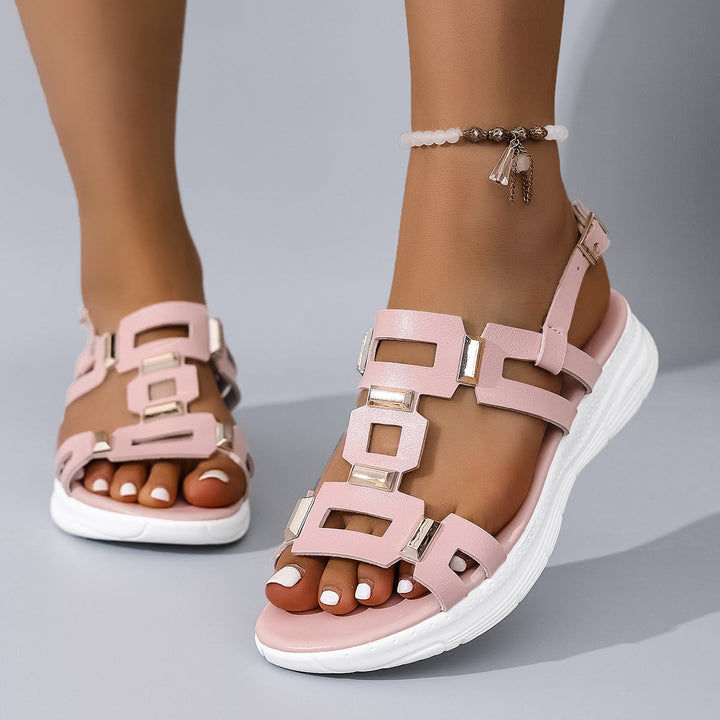 Damen Sportliche Sandalen mit modischem Riemendesign und komfortablem Fußbett Drune
