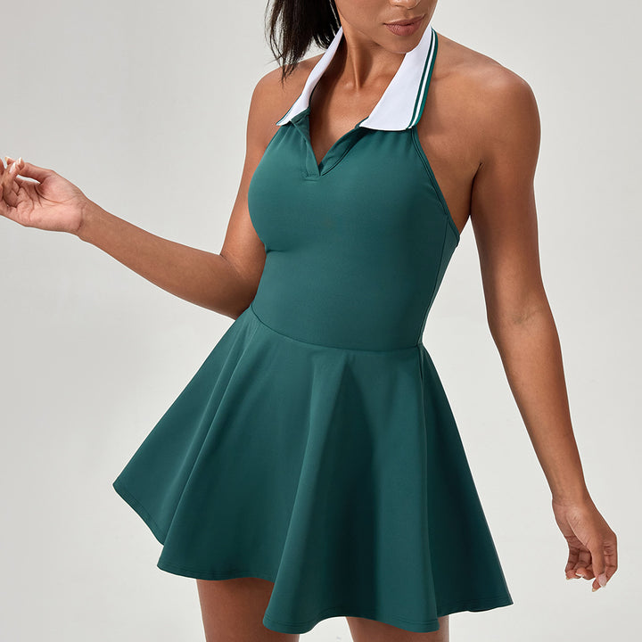 Damen Sportliches Tennis-Kleid mit abnehmbaren Trägern und atmungsaktivem Material Drune