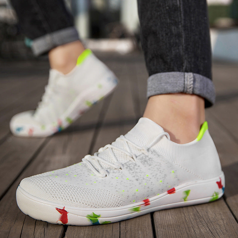 Herren nan urbaner Strick-Sneaker mit elastischem Maschenkragen, stoßdämpfender EVA-Sohle und Zugschlaufe Drune