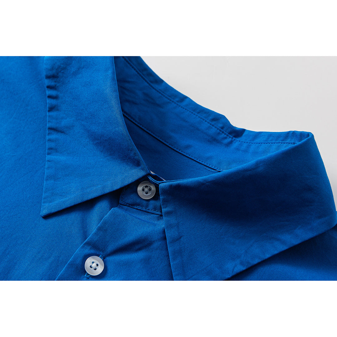 Unisex Oversized Hemd aus leichter Baumwollmischung mit abgerundetem Saum Drune