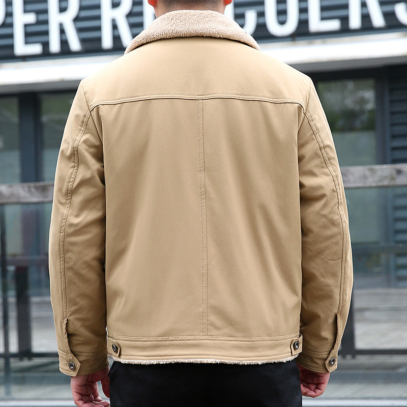 Herren Lässige Jacke mit Teddyfutter Drune