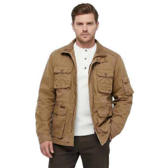 Herren Utility-Fieldjacke mit mehreren Pattentaschen und verstellbarer Taille Drune