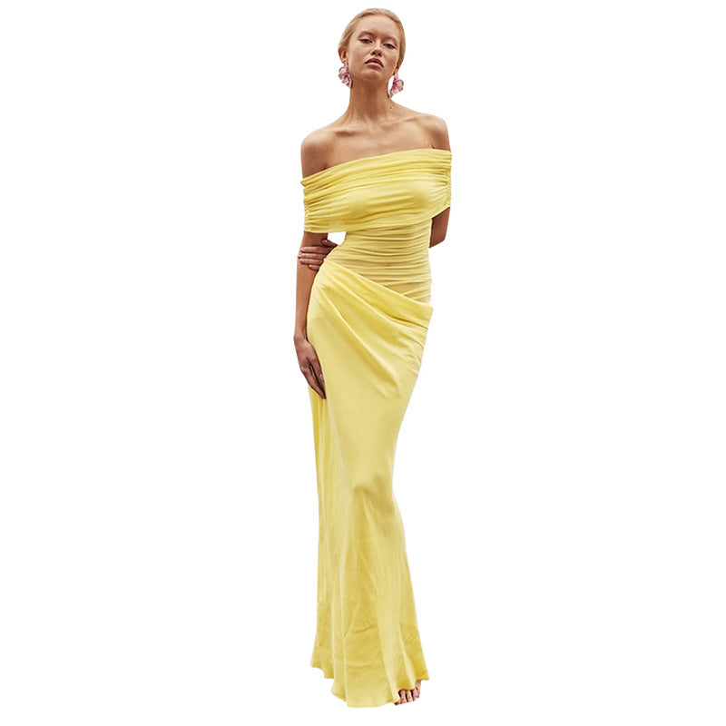 Damen elegantes Abendkleid mit Off-Shoulder-Design Drune