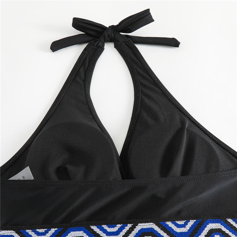 Damen Bikini-Set mit geometrischem Design und tiefem V-Ausschnitt Drune