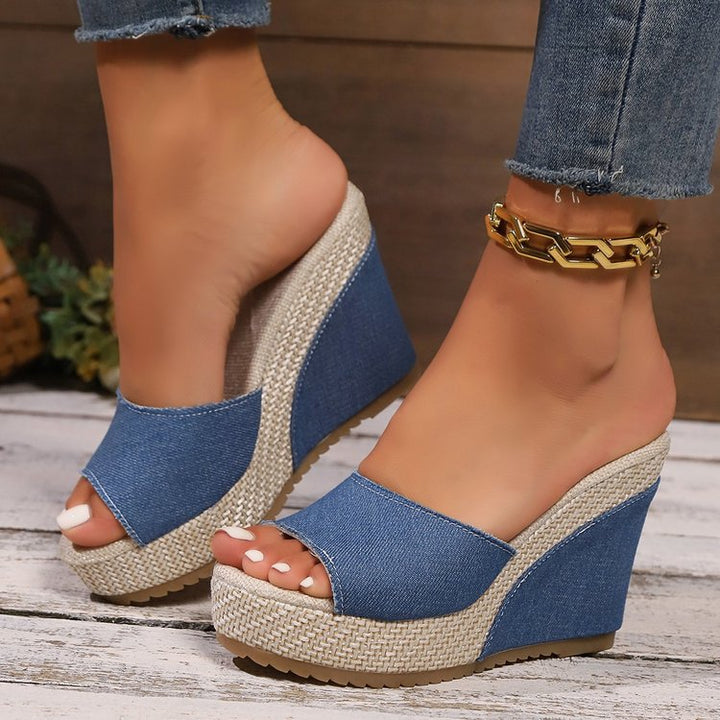 Damen Wedge-Pantoletten mit raffiniertem Obermaterial und komfortabler Sohle Drune