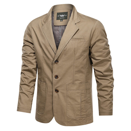 Herren  leichtes Baumwollblazer Sakko mit gestreiftem Innenfutter Drune