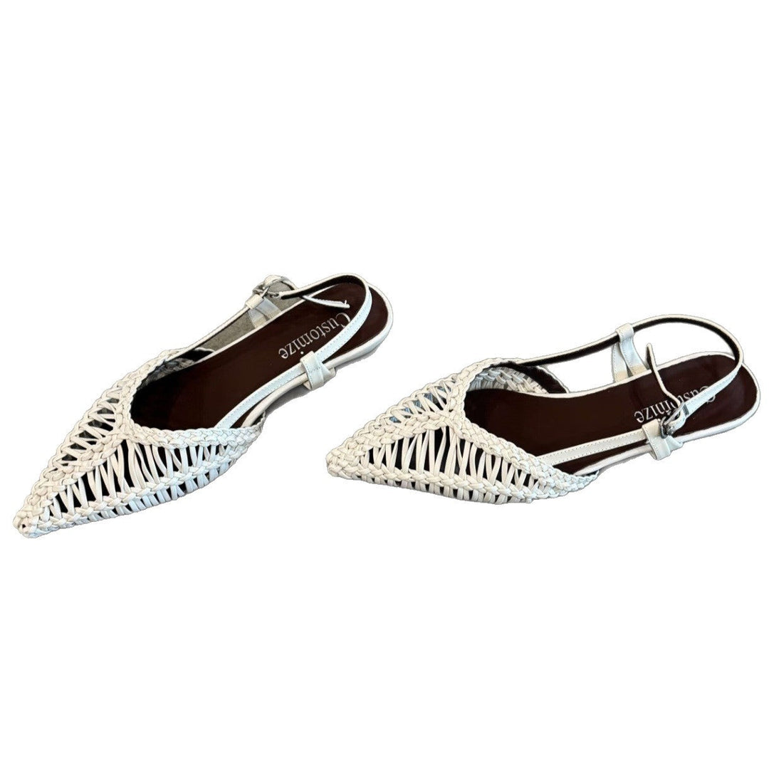 Damen Slingback Sandalen mit raffiniertem geflochtenem Design und komfortablem Fußbett Drune