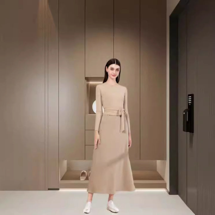Damen Wickeloberteil und Maxikleid-Set Drune