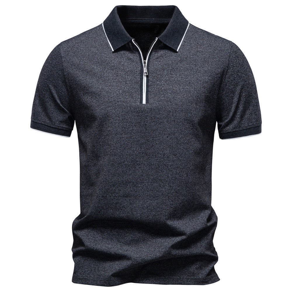 Herren nan atmungsaktives kurzärmeliges Poloshirt mit halbhohem Reißverschluss und Piquéstruktur Drune