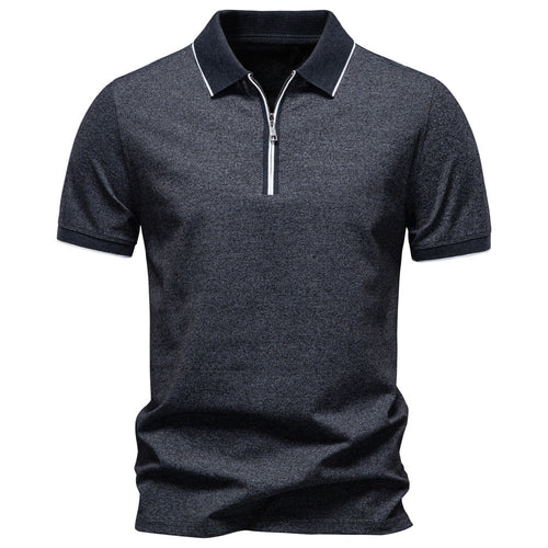 Herren nan atmungsaktives kurzärmeliges Poloshirt mit halbhohem Reißverschluss und Piquéstruktur Drune