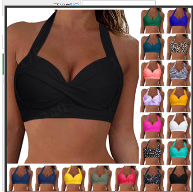 Damen Sportliches Bikinioberteil mit tiefem Ausschnitt und Halter-Design Drune