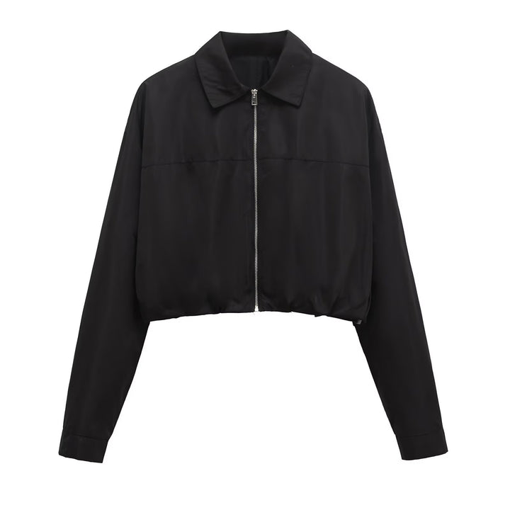 Damen Cropped Leichte Utility Jacke Drune