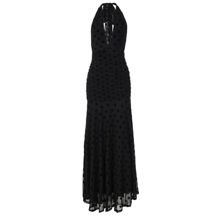 Damen Elegantes Maxikleid mit tiefem Ausschnitt und voluminösem Rock Drune
