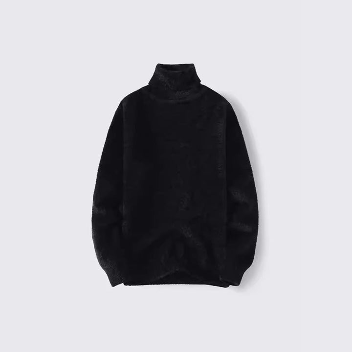Herren warmer Rollkragenpullover aus weichem Strickstoff Drune
