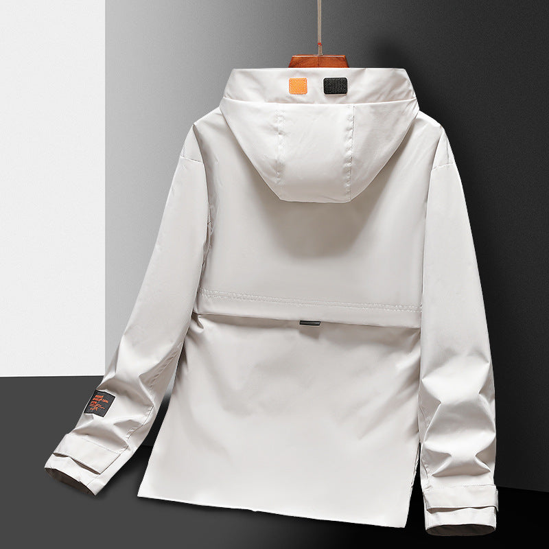 Herren Leichte Utility-Regenjacke mit Kapuze, winddichtem Softshell und reflektierenden Einsätzen Drune